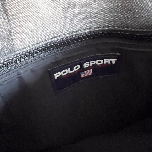 Vintage Polo Sport Ralph Lauren Y2K 90s Messenger Crossbody Tan Bag Sporty - Picture 8 of 8